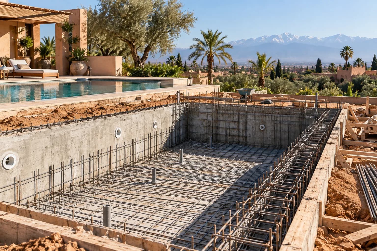 Piscine sur mesure avec architecture contemporaine